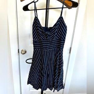 Francesca’s Navy & White Striped Knot Summer Dress